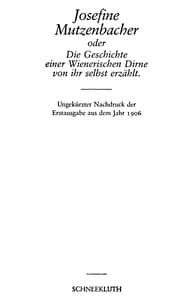 AI Voice AudioBook: Josefine Mutzenbacher by Felix Salten