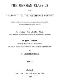AI Voice AudioBook: The German Classics from the Fourth to the Nineteenth Century, Vol. 1 (of 2) by F. Max Müller