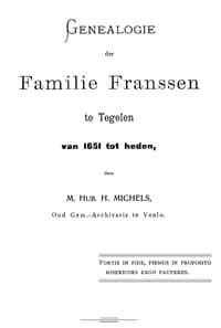 AI-stem Audioboek: Genealogie der familie Franssen te Tegelen, van 1651 tot heden door Matthias Hubertus Henricus Michels